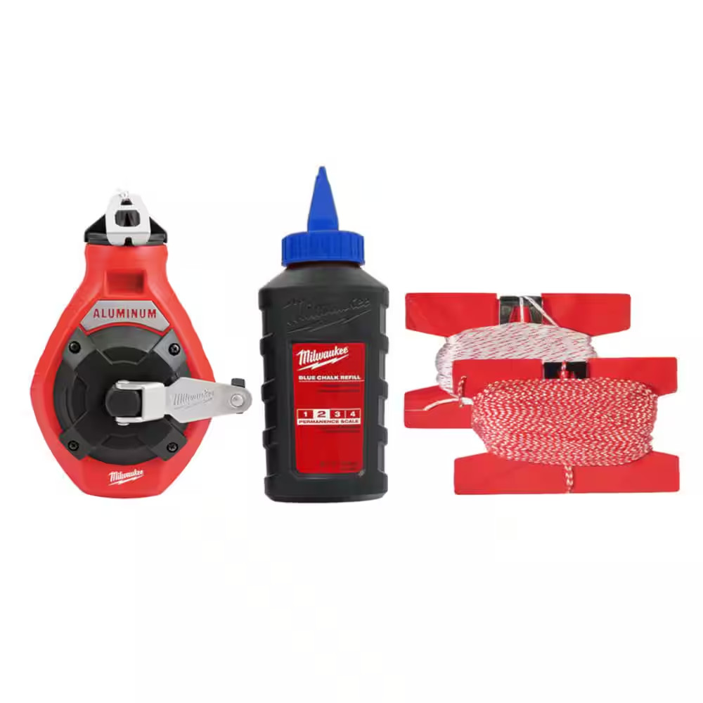 Milwaukee Chalk Reel 6 1 Gear Ratio StripGuard Metal Body Line Reel Tool