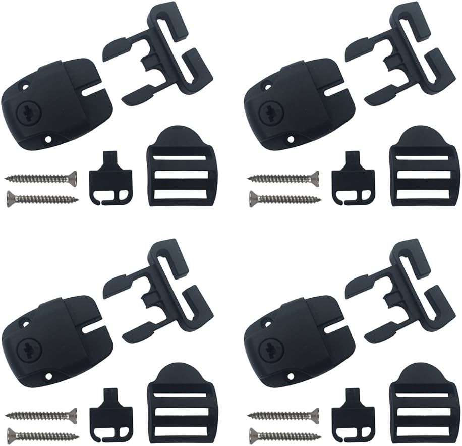 4 Set Spa Hot Tub Cover Broken Latch Repair Kit have Slot - Style 1, Black