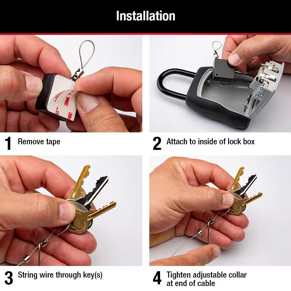 Retractable Lock Box Key Tether