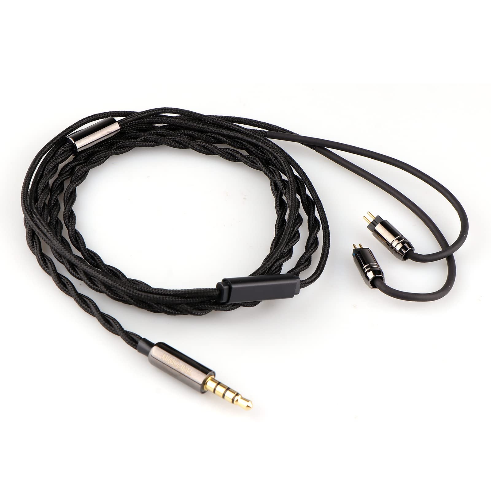Linsoul Tripowin Zombur in Ear Monitor Cable, 4N High Purity OFC 2-Pin, Black