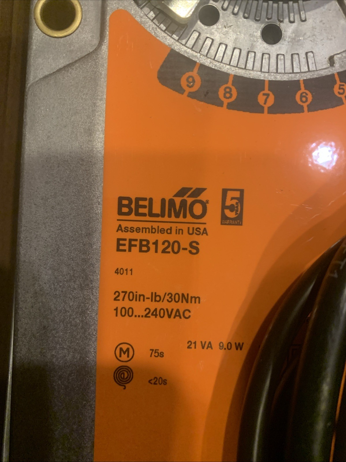 Belimo EFB120-S HVAC Damper Actuator 100-240V Model EFB120-S MPN EFB120-S