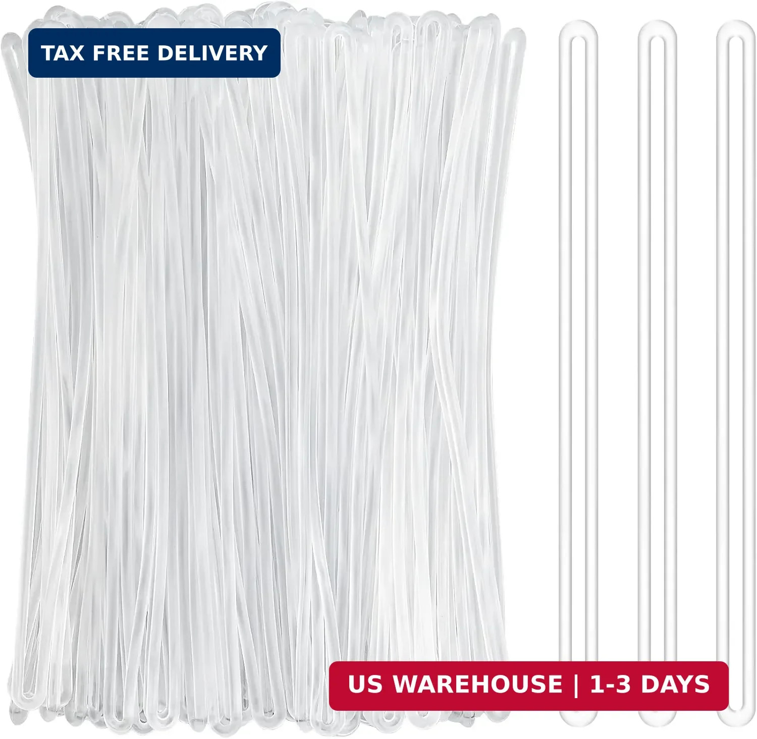 60 Pack Luggage Loop Straps Clear Plastic Luggage Tag Straps 6 Inch Worm Loops f