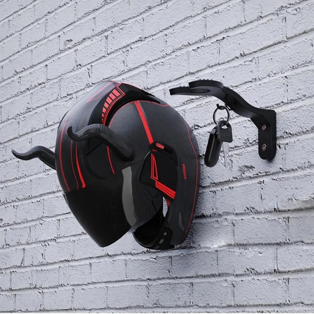 Motorcycle Helmet Hook Wall Mount Hanger Rack for Jackets Bags Keys and Luggage