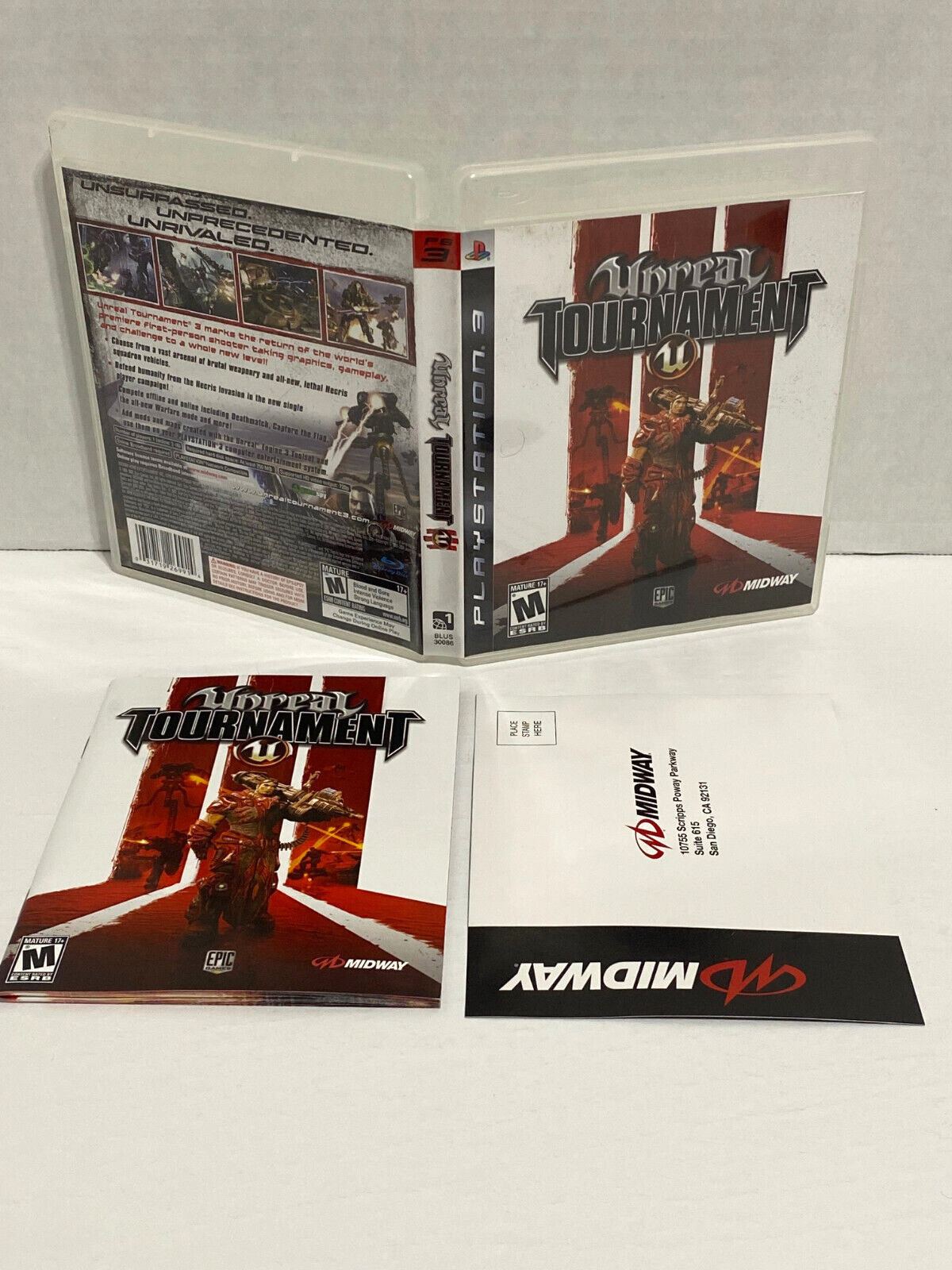 Unreal Tournament III 3 PS3 Original Case Art and Manual Booklet ONLY NO GAME
