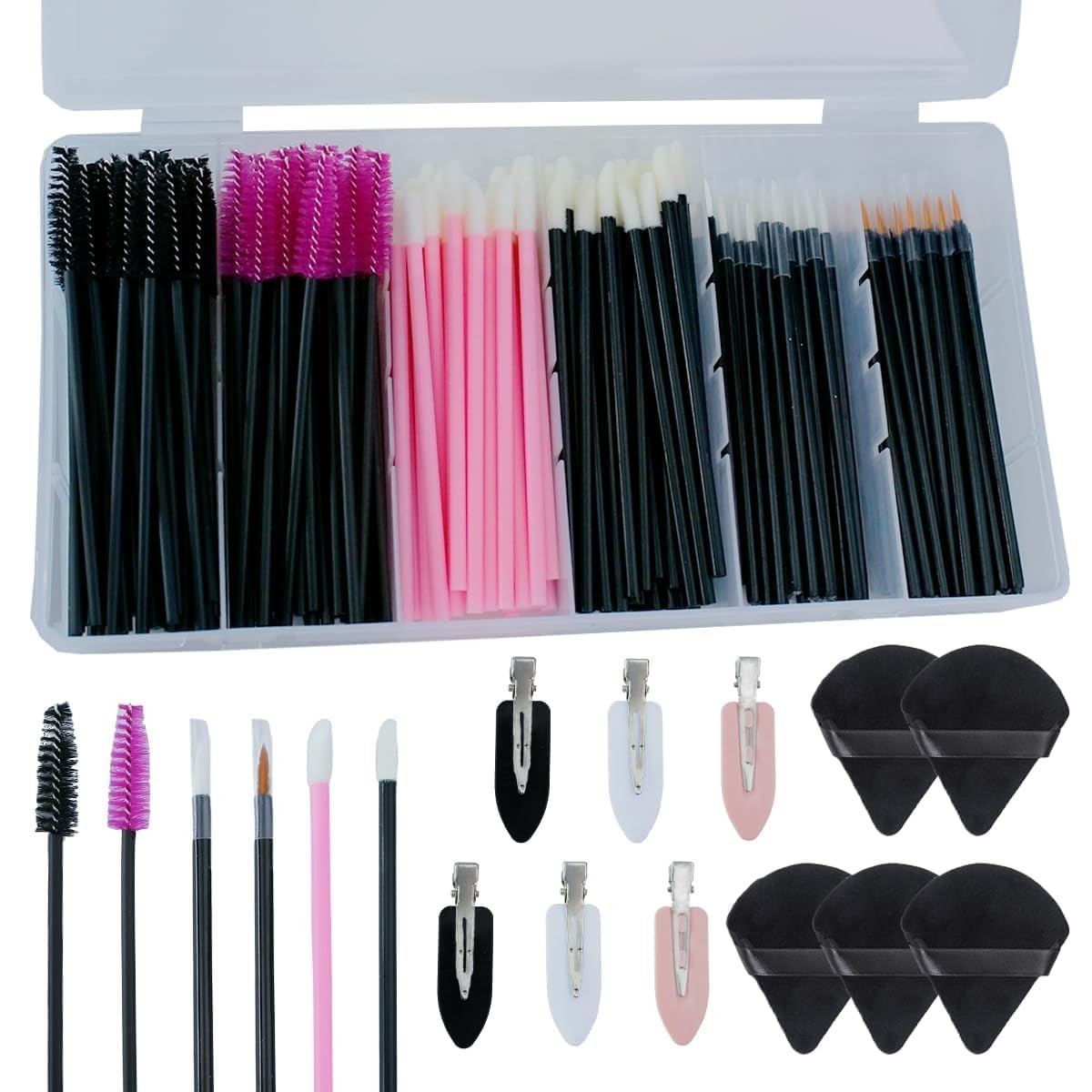 201pcs Disposable Makeup Applicators Kit with 80 Mascara wands 80 Disposable Lip