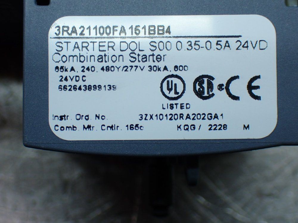 SIEMENS COMBINATION STARTER 3RA21100FA151BB4