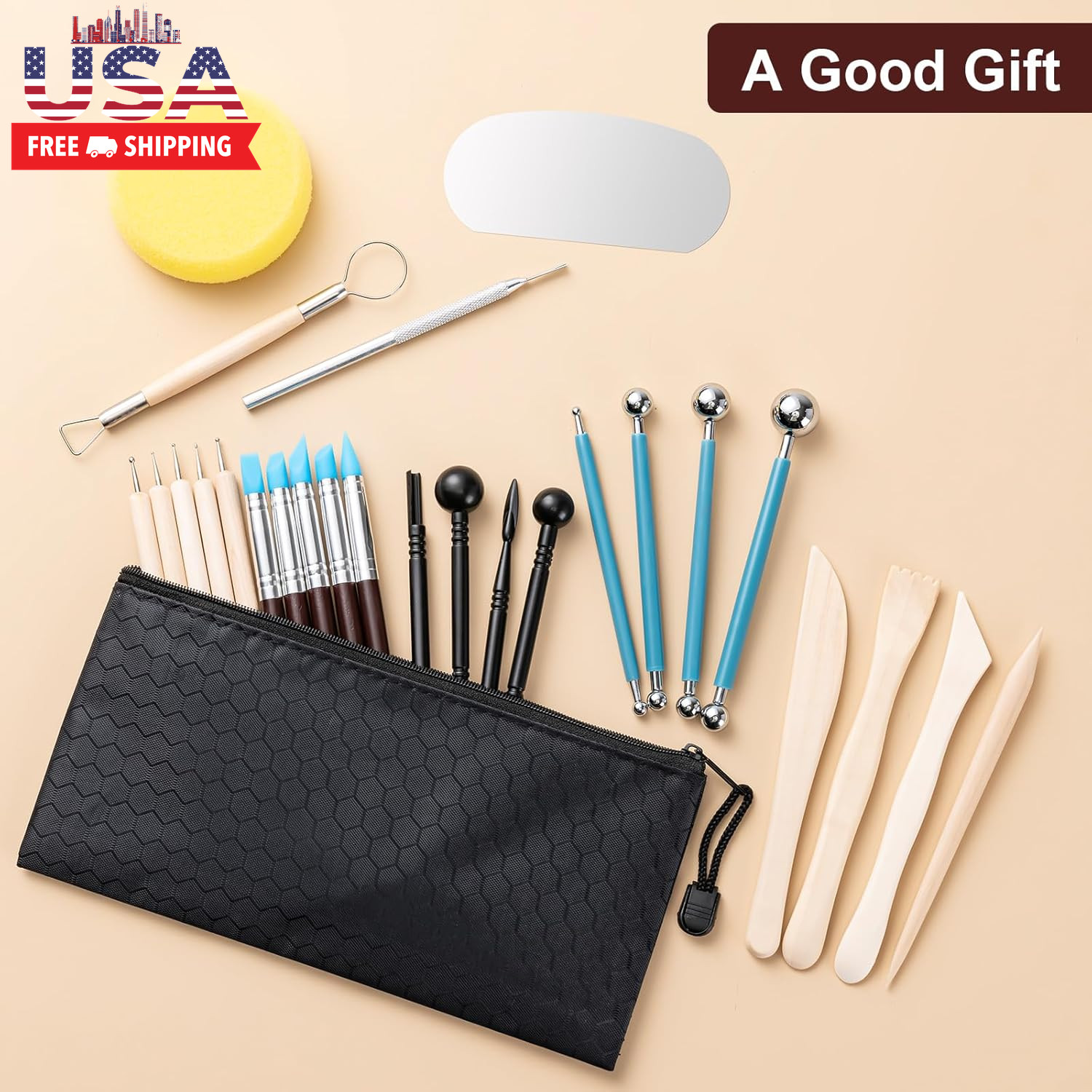 Clay Tools Kit, 27 PCS Pottery Tools, Practical Polymer Clay Sculpting Tools Kit
