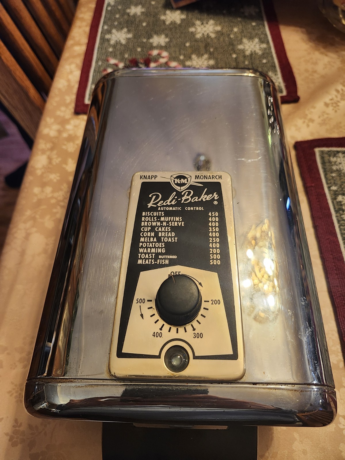 Vintage Knapp Monarch Redi-Baker Chrome Cooker Baking Countertop Oven