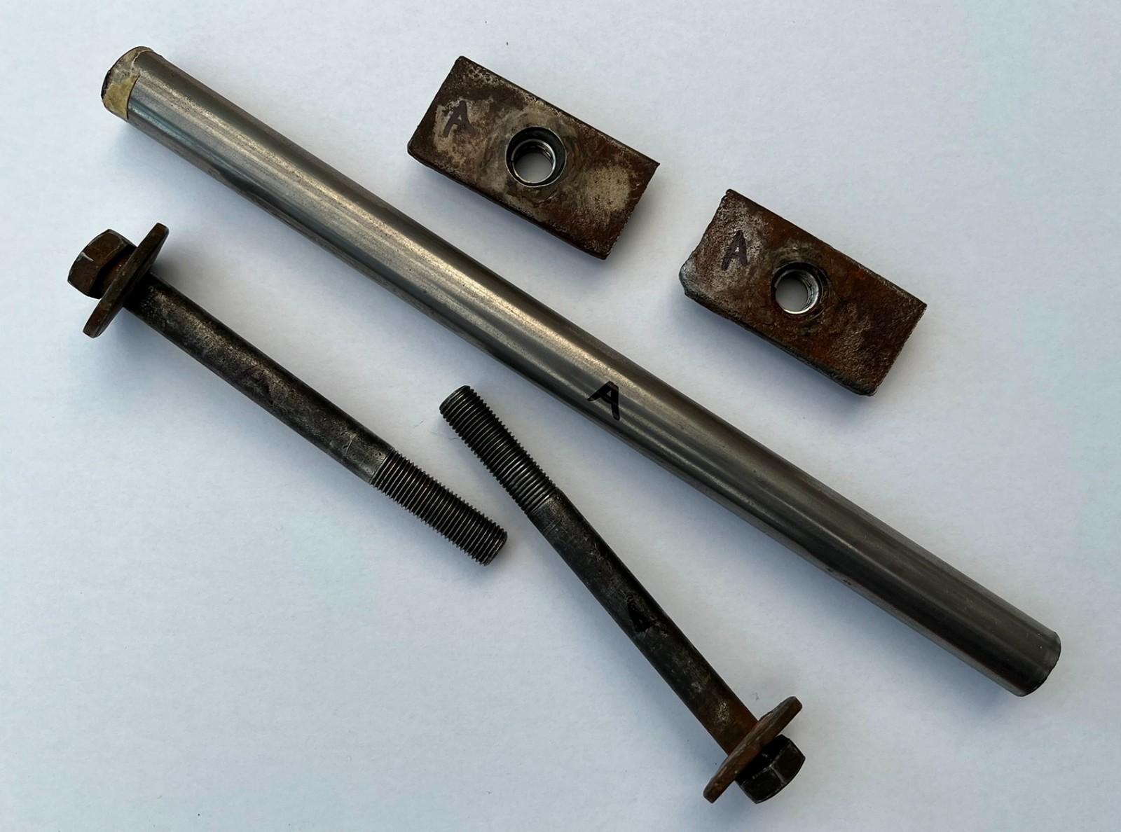 Ford Capri Weld In Nuts, Bolts & Tube To Fit V6 Cross Member to 4 Cylinder Shell