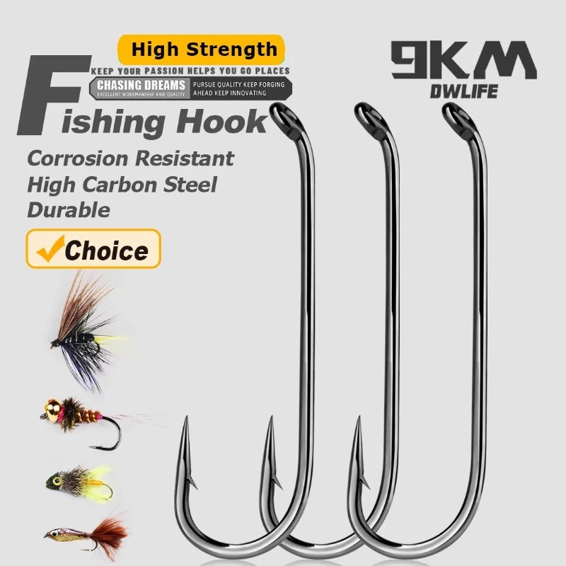 50Pcs Fly Fishing Hooks Micro Barbed Jig Hooks Fly Tying Material Fishing Tackle