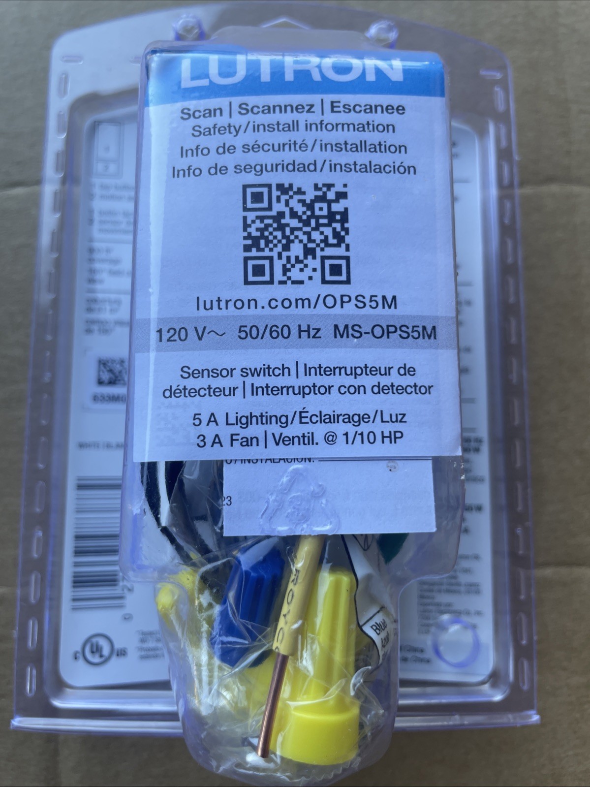 Lutron Maestro MS-OPS5M-WH White Sensor With Switch