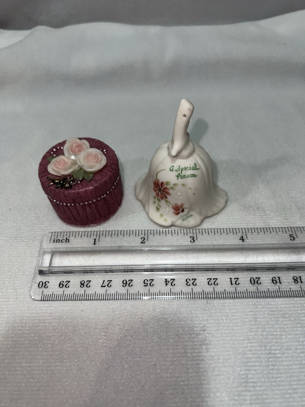 Miniature Ceramic Bell And Trinket Box