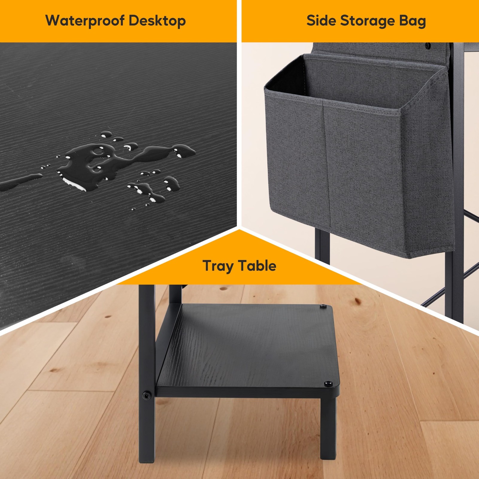L Shaped Desk Gaming Computer 50 Inch Reversible Corner Table PC for Writing ...