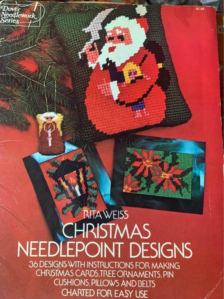 Rita Weiss Christmas Needlepoint Designs Book Vintage Craft Patterns 36 Charts!