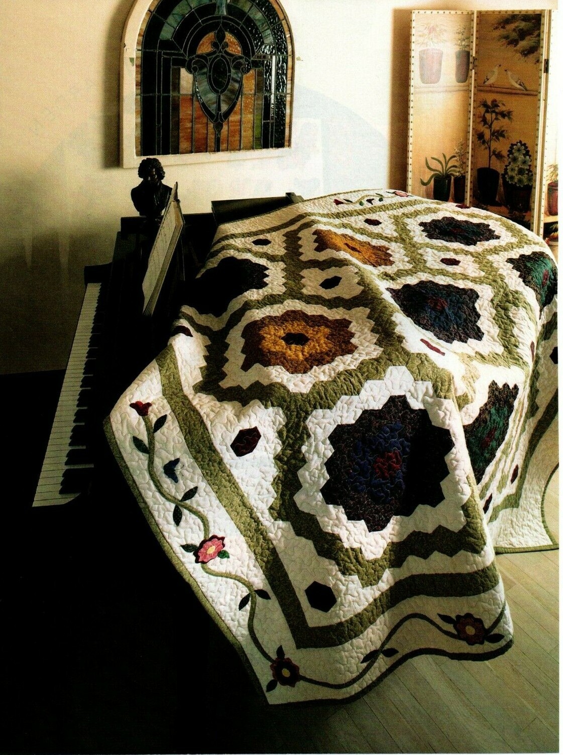 Garden Party Quilt Pattern Pieced/Applique/English Paper Piecing SG