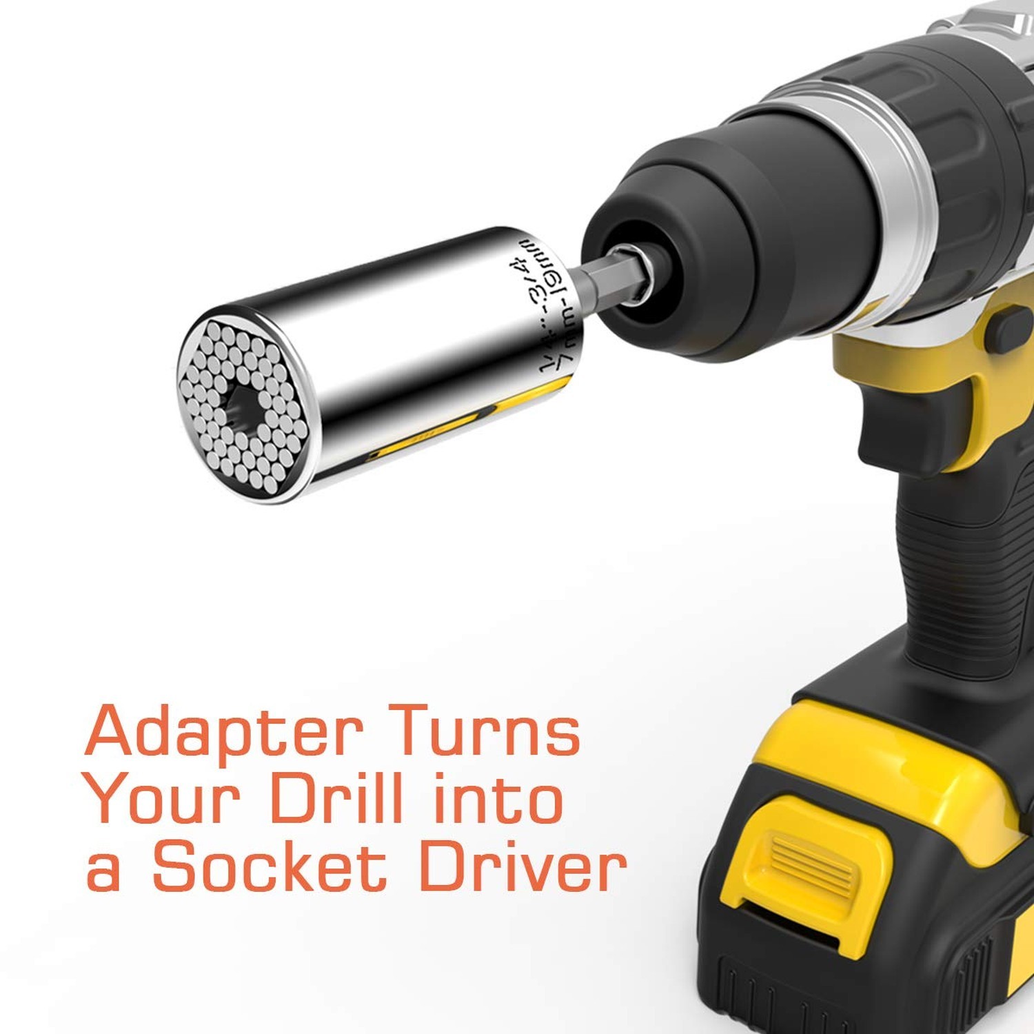 Universal Socket, Self-adjusting Socket Fits Standard 1/4'' - 3/4'' Metric 7m...