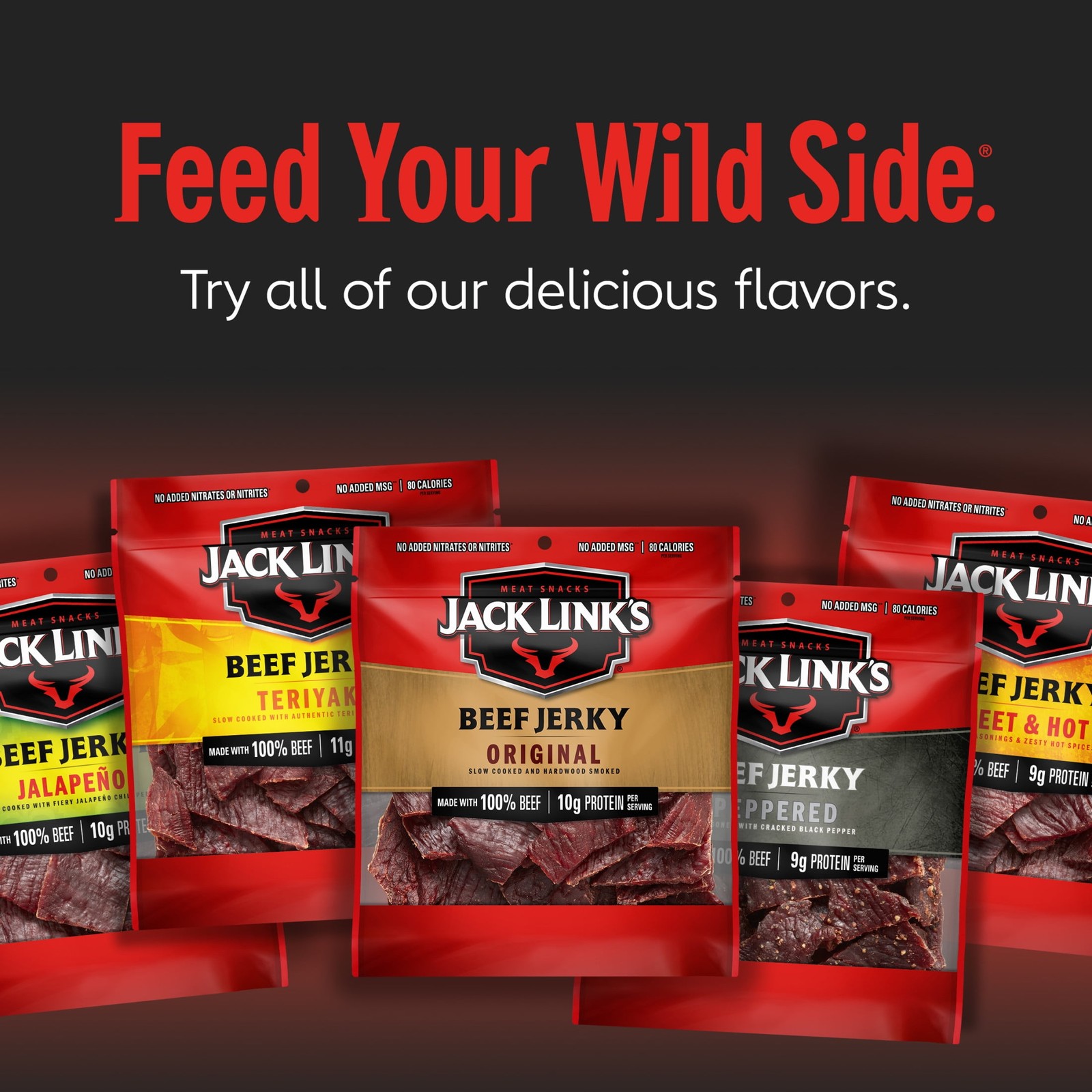 Jack Link’s Beef Jerky 100% Beef Original 2.85 oz 10g of Protein Per Serving