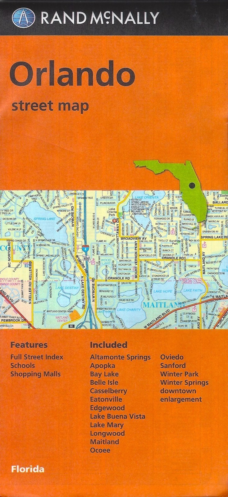 Orlando, Florida, Street Map, by Rand McNally - 2021
