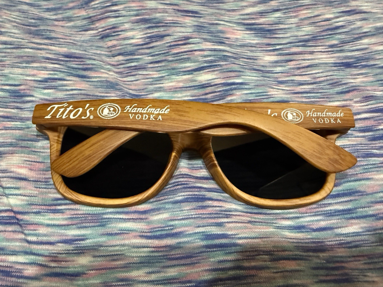Wayfarer Sunglasses Tito's Handmade Vodka Faux Wood UV400 Collectible NEW