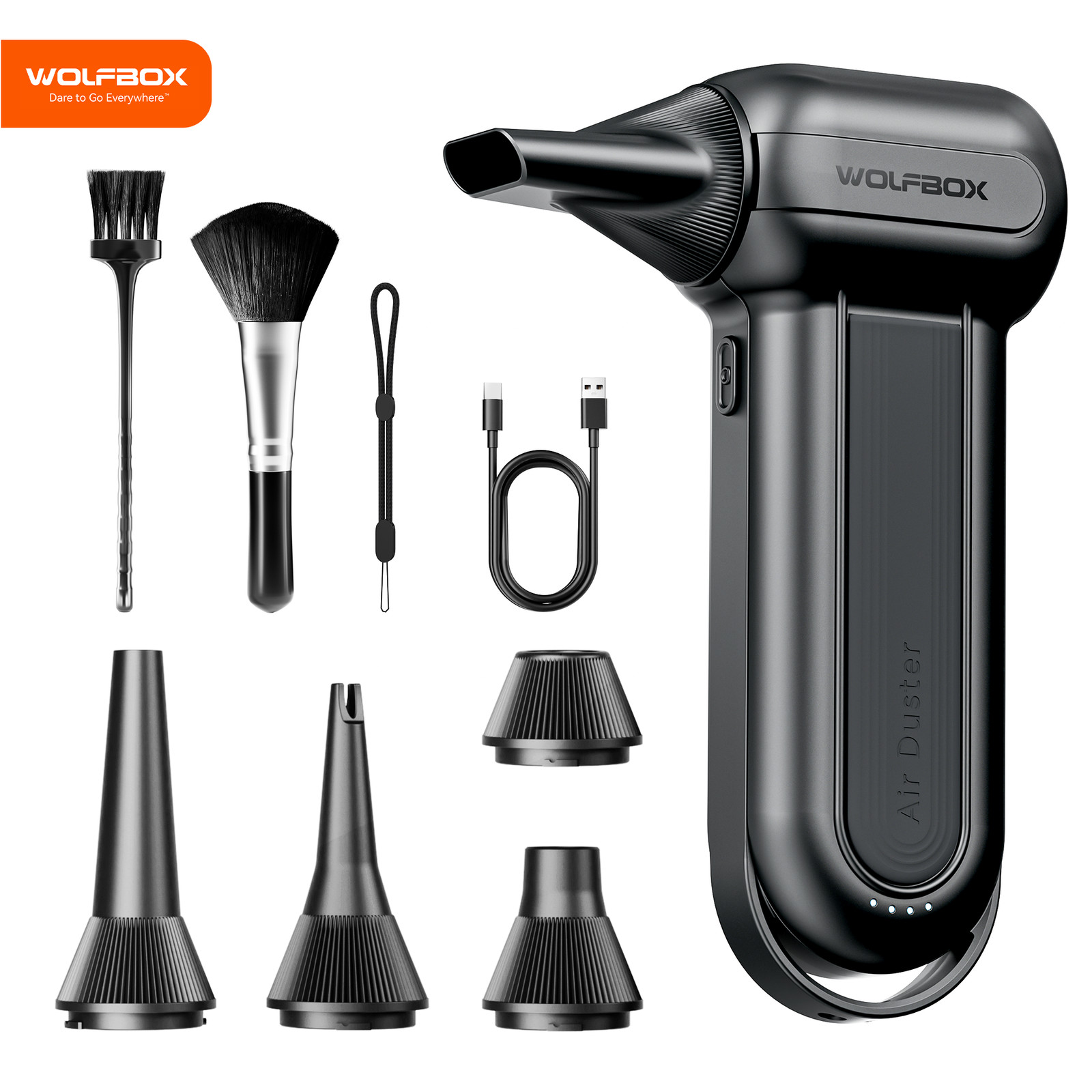 WOLFBOX DF100 Electric Air Duster 150000RPM Cordless Rechargeable Blower for Car