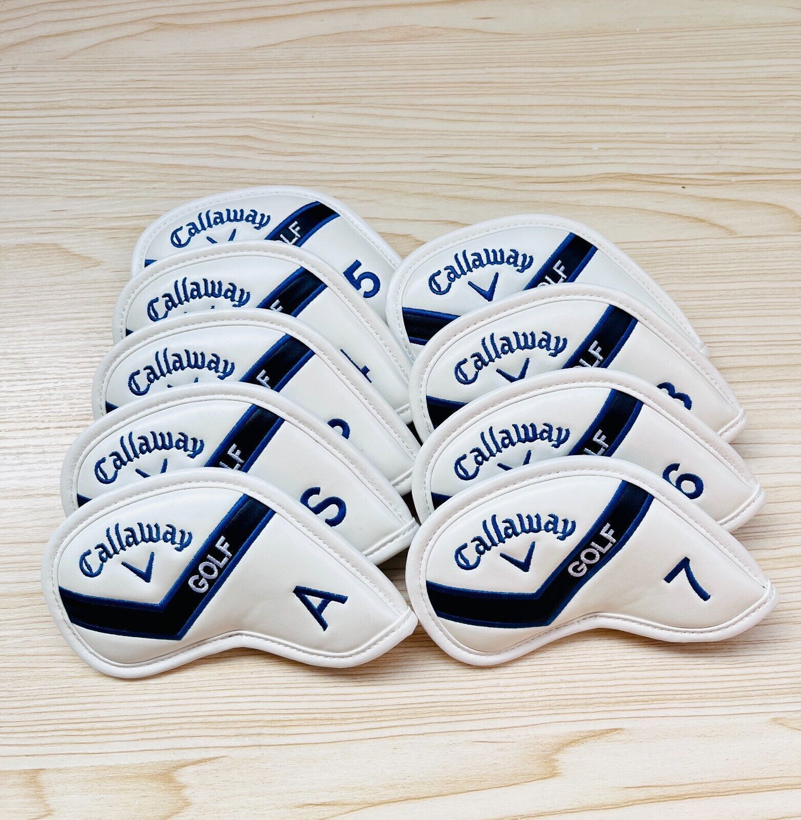 9Pcs Golf Iron Headcovers for Callaway Golf Club Covers Leather ASP 4-9 Magnetic