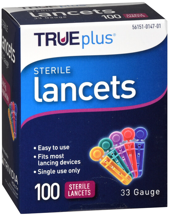 TRUEPLUS 33G 100CT LANCET  X 2 BOXES