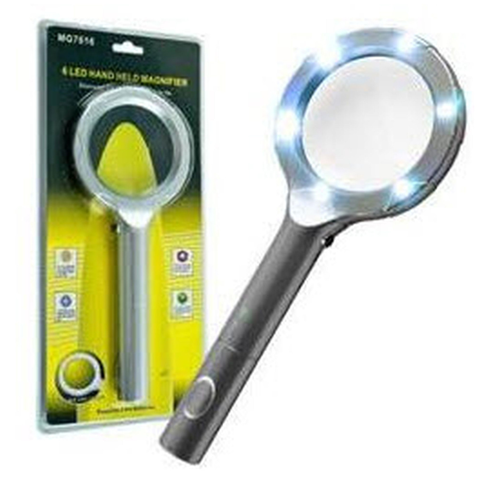 Hawk MG7616 2.3X Magnifying Glass – Handheld Illuminated Super Bright 6 LED