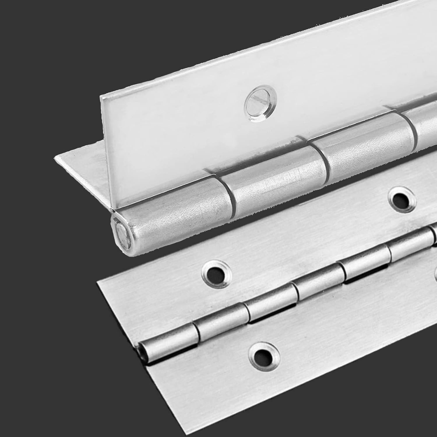 2 Piece 2" x 20" Stainless Steel Piano Hinge, 0.060" / 1/16" Thick Heavy Duty Wi