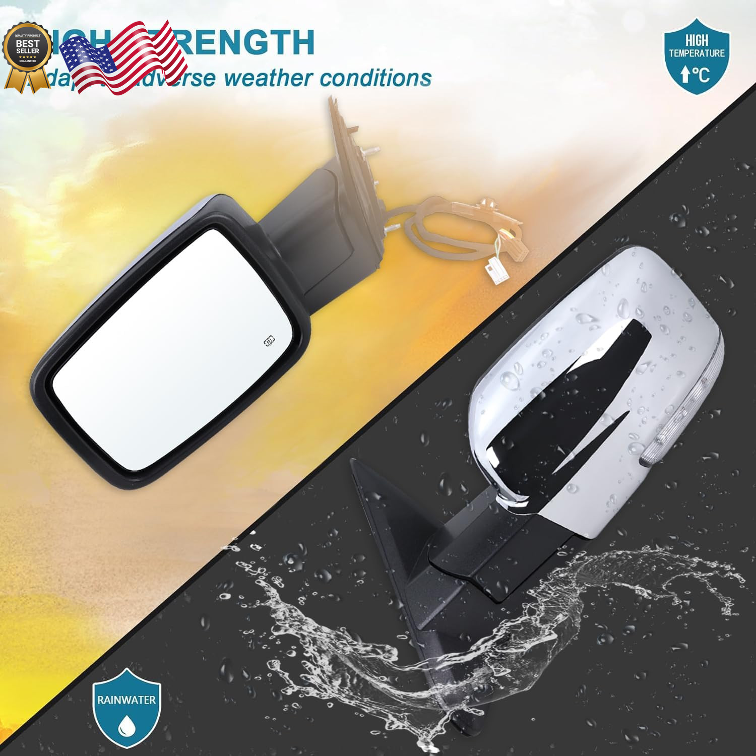 Left Driver Side Mirror Compatible with 2013-2018 Ram 1500 2500 3500 with Power