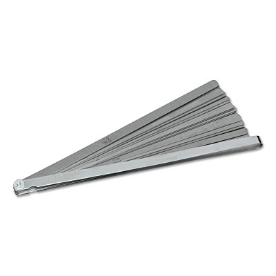 25 Blade Long Feeler Gauge Set, 0.0015 in to 0.040 in Thickness,  Inch/Metric,