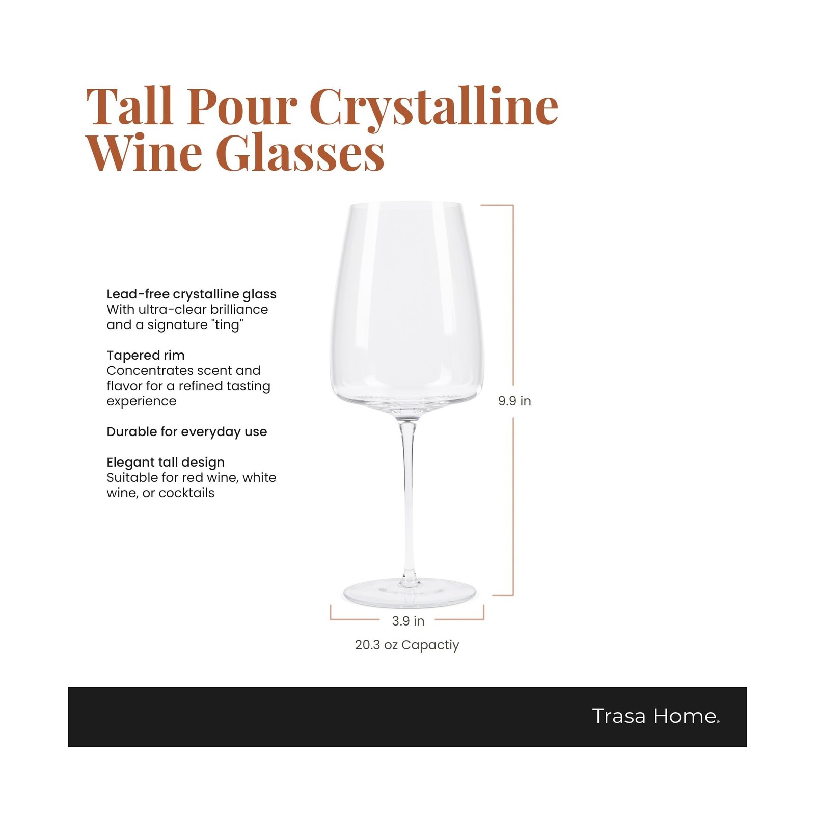 Tall Pour Wine Glasses (4-Piece Set)