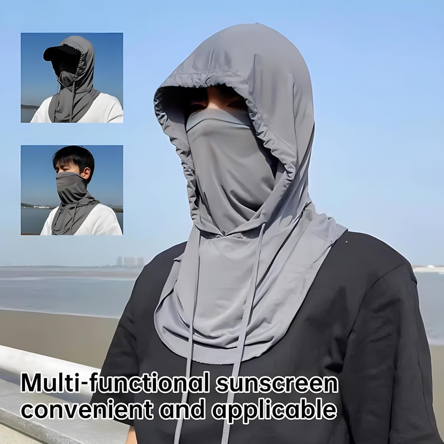 3 Pack Summer Balaclava Sun UV Protection Hood Breathable Full Head Mask Face Co