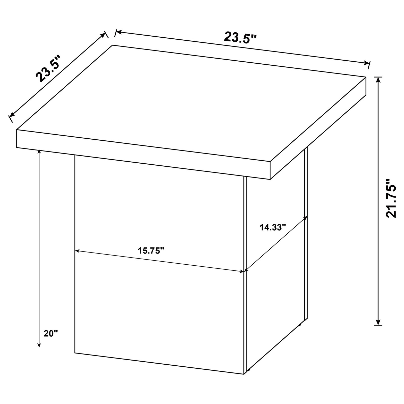Coaster Devar Square Engineered Wood Side End Table in White High Gloss