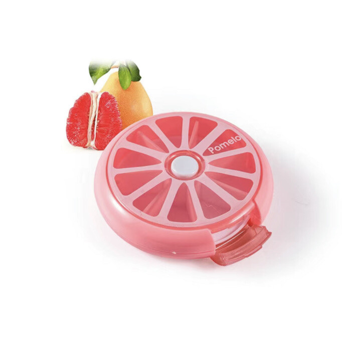 Round Weekly Pill Fruit Box Medicine Tablet Storage Organizer Container Case Tab