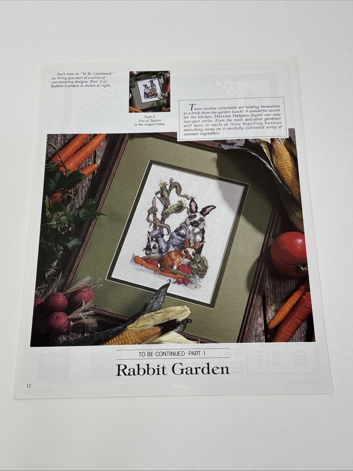 Rabbit Garden Cross Stitch Pattern Magazine Pages