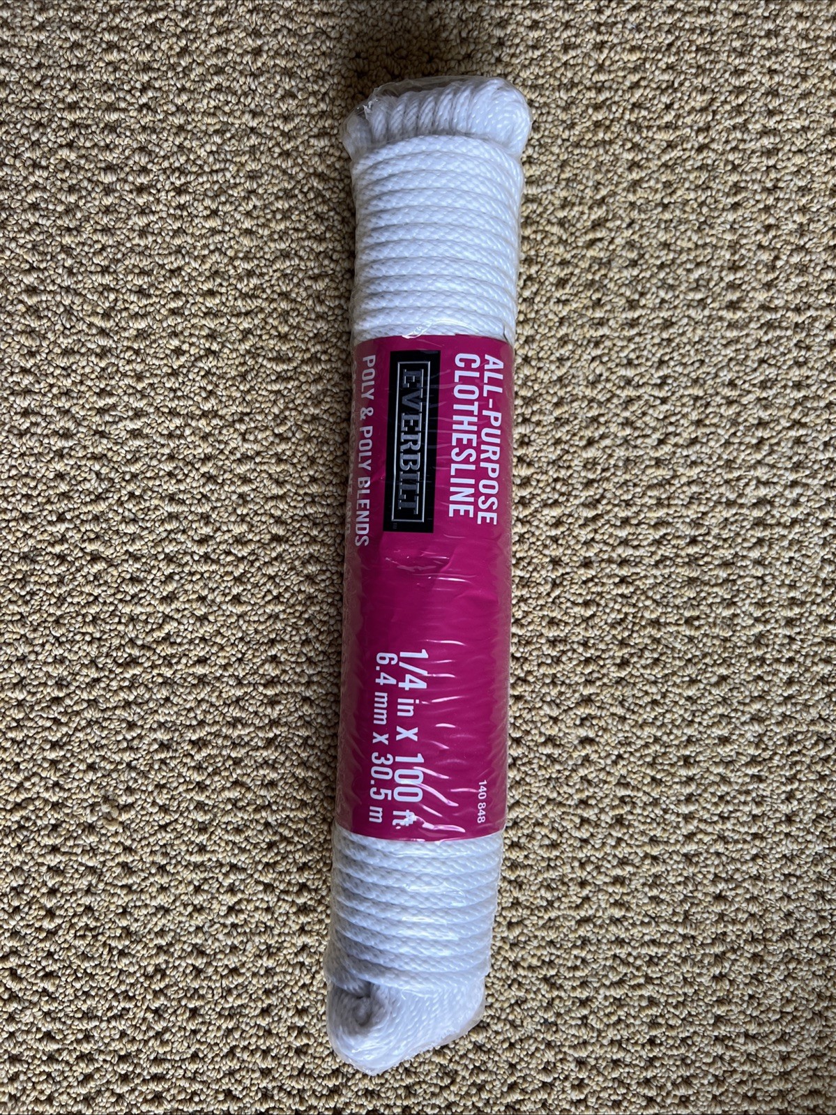 " NIP " Everbilt # 140 848 1/4" X 100 ft. All Purpose Clothesline " Great item "