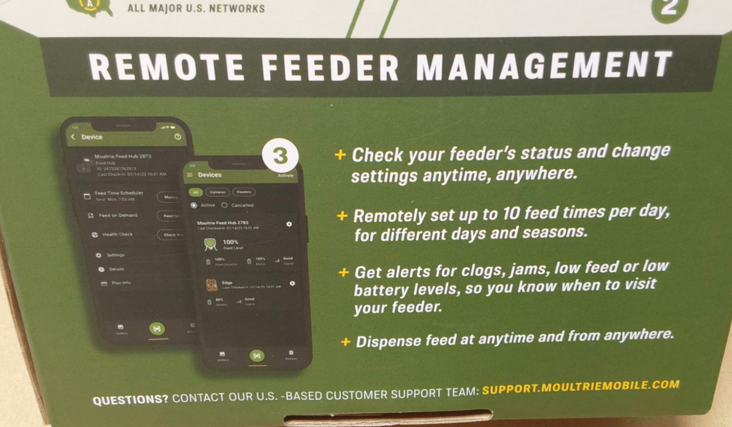 Moultrie Mobile Feed Hub Universal Cellular Timer/Remote Adjust Feed Times - NEW