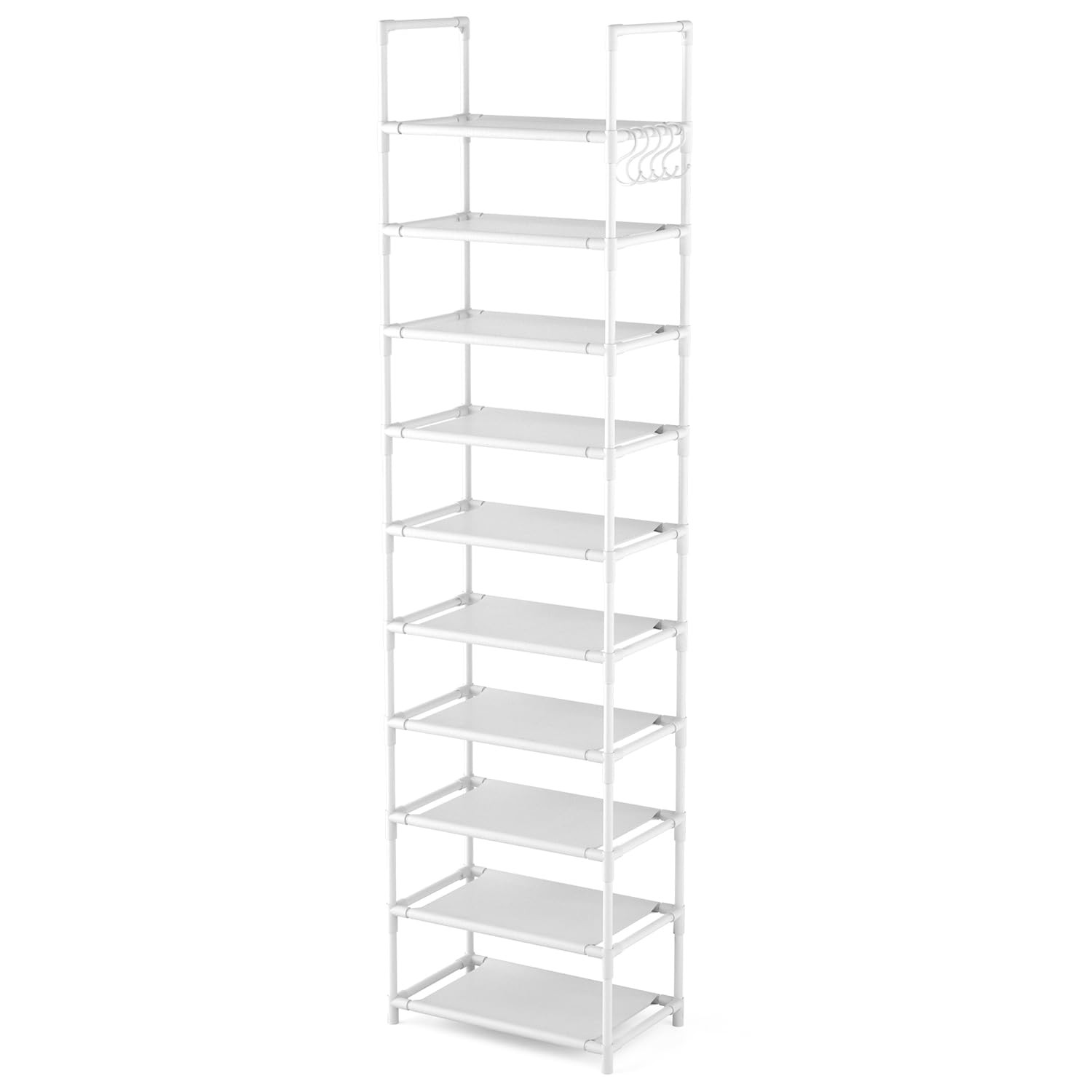 10 Tiers Tall Shoe Rack 2025 Pairs Boots Organizer Storage Sturdy Narrow Shoe...