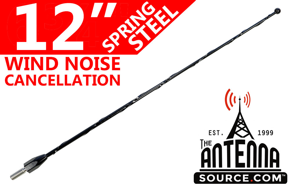 12" Black Spring Stainless AM/FM Antenna Mast Fits: 08-20 Dodge Grand Caravan