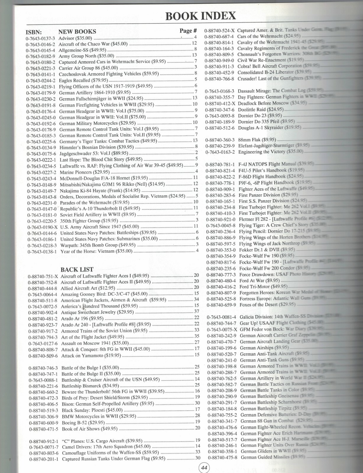 Schiffer Military History Catalog Spring 1997 Book Catalog
