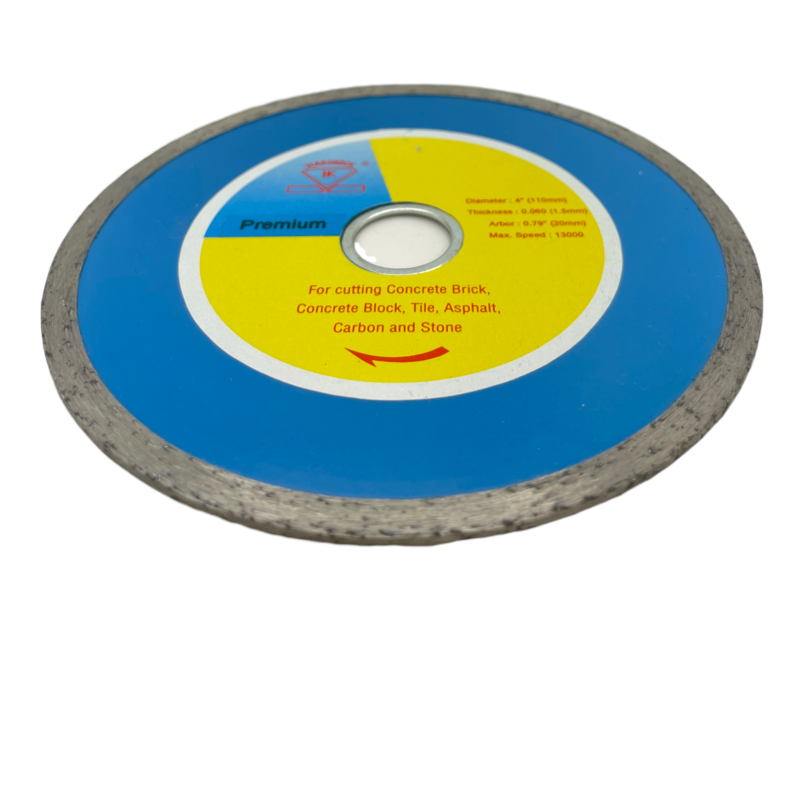 4 Inch Premium Continuous Diamond Saw Blade Cut Concrete Bricks Tile Block
