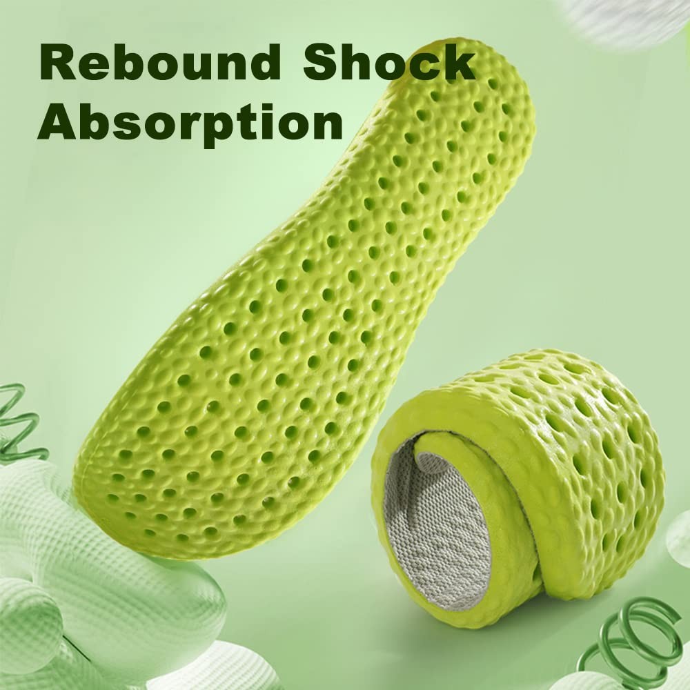 Shoe Insoles for Men Women, Memory Foam 7-7.5 / Women 8-8.5, Green