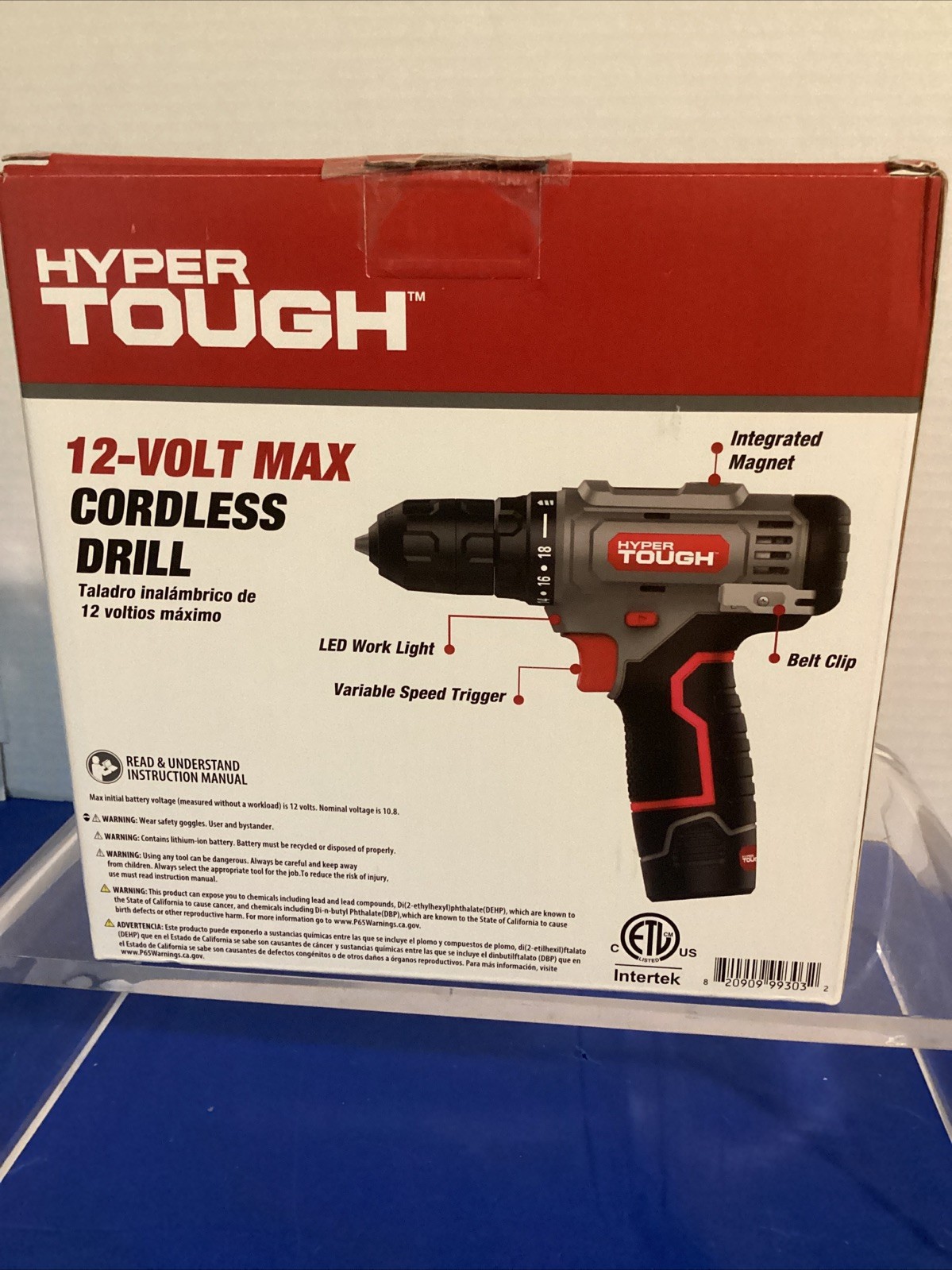 Hyper Tough 12Volt Cordless Drill 3/8 inch Keyless Chuck New