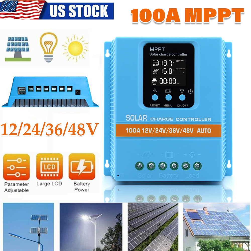 1PC 4800W 100A MPPT Solar Charge Controller 12V/24V/36V/48V Battery PV Regulator