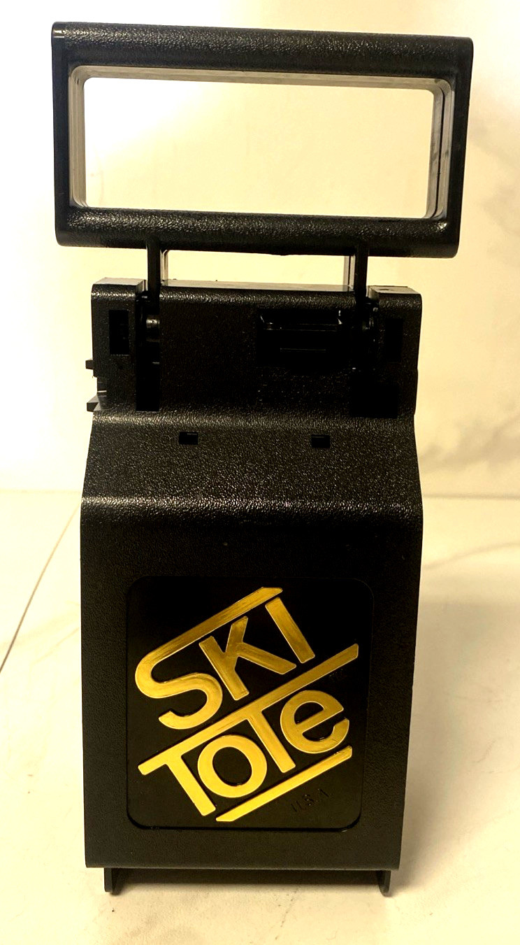 SKI TOTE Carry Skis & Poles w Single Handle Locking System Black Vintage 1980s