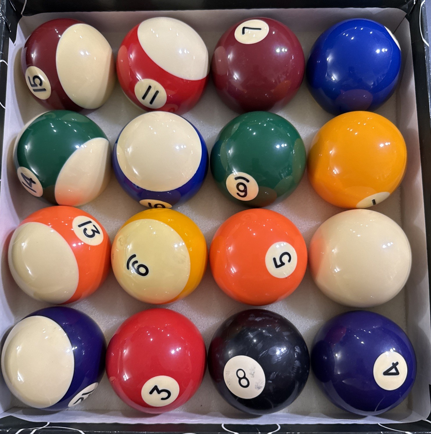 Vintage Billiard Balls  Pool Ball Set Original Box Full Set Unbranded