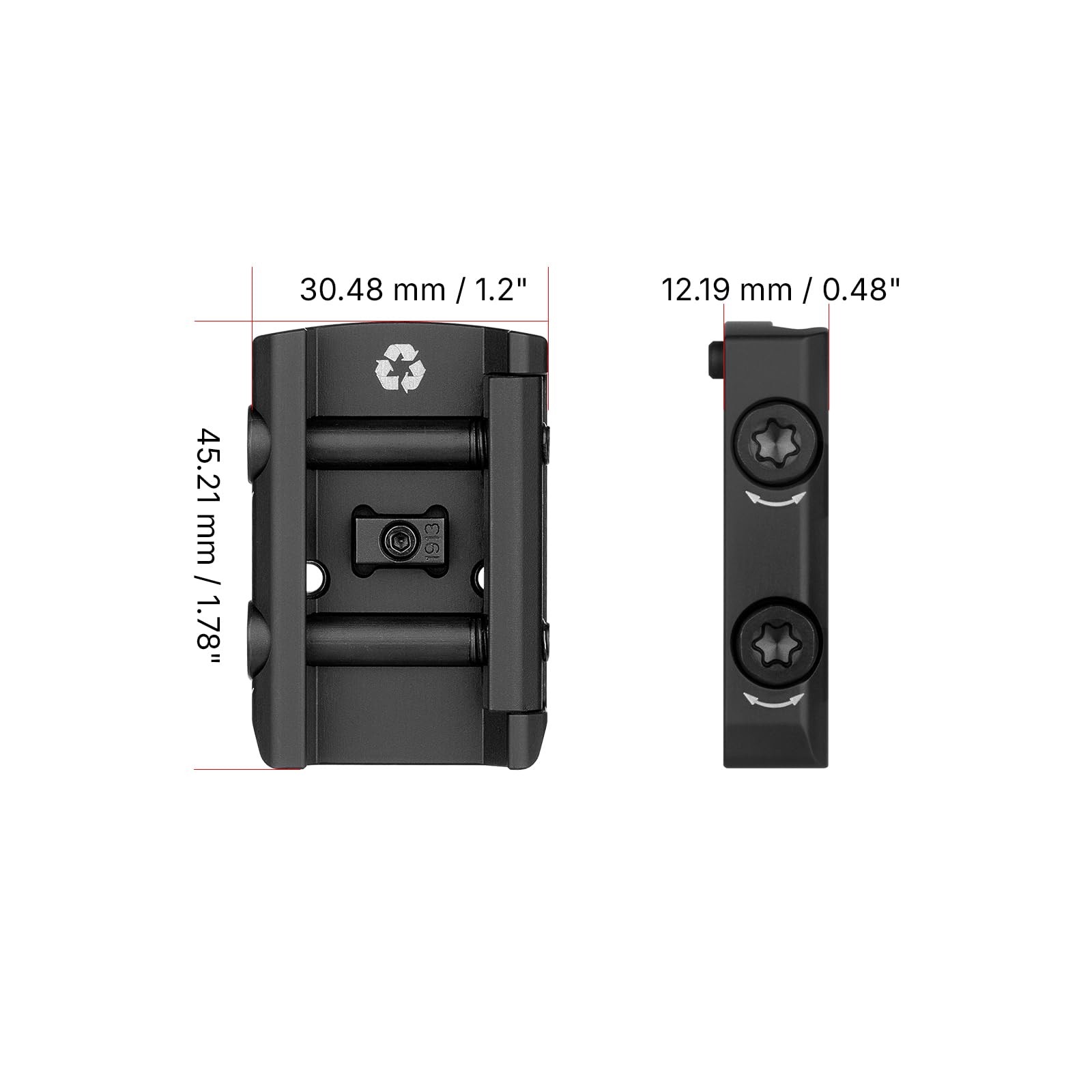 OSIGHT OSP-091 Low Profile Picatinny Mount for Osight X, RMR/407C/507C Black