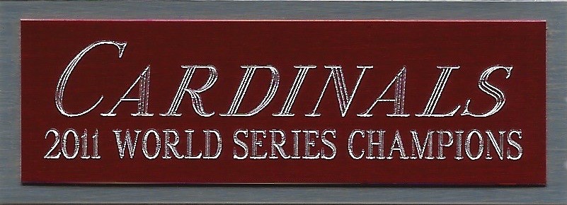 1982 ST. LOUIS CARDINALS NAMEPLATE AUTOGRAPHED Signed Baseball Display CUBE CASE