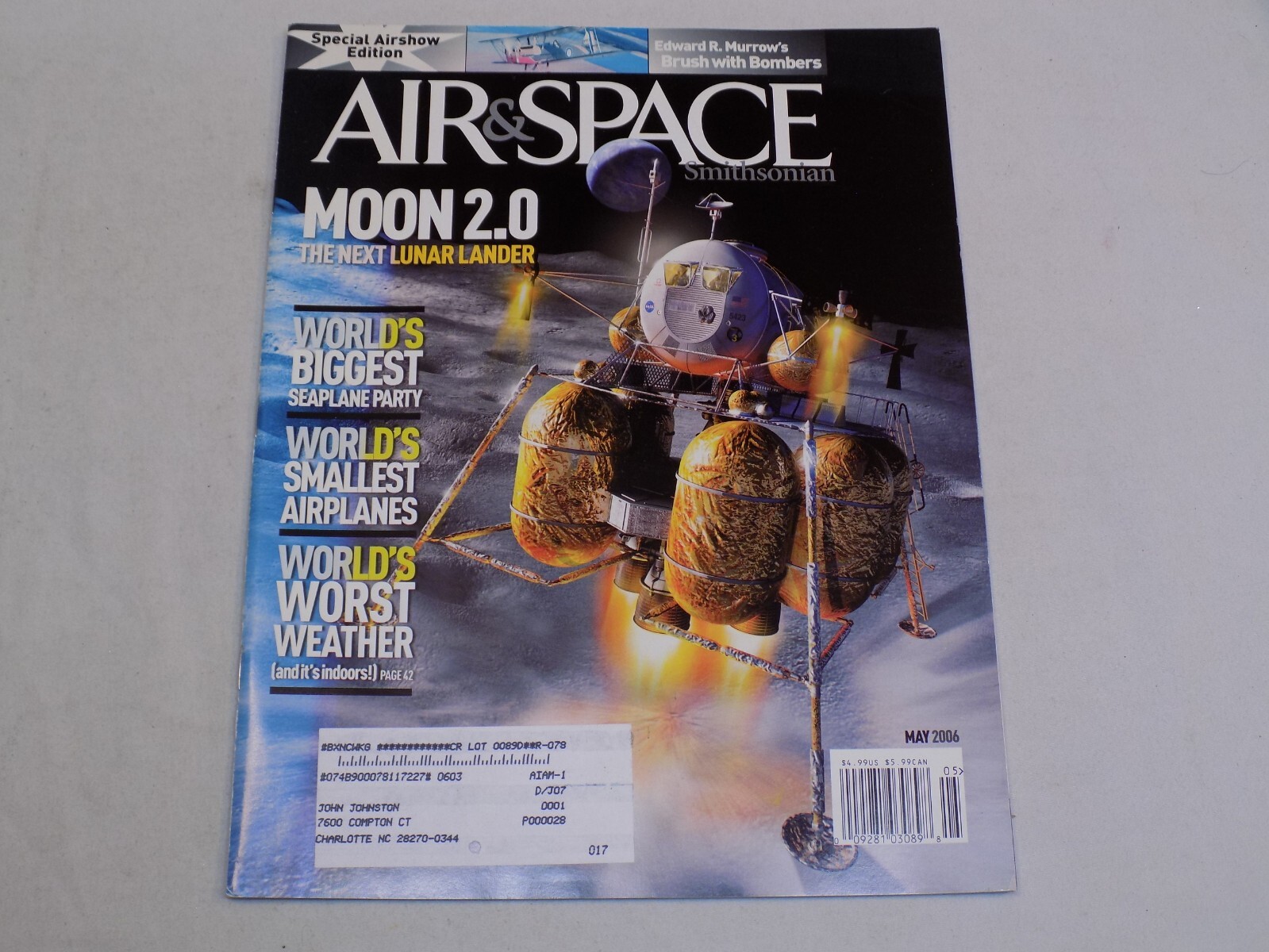 Air Space Smithsonian Magazine May 2006 Moon Lunar Lander Edward R Murrow Bomber