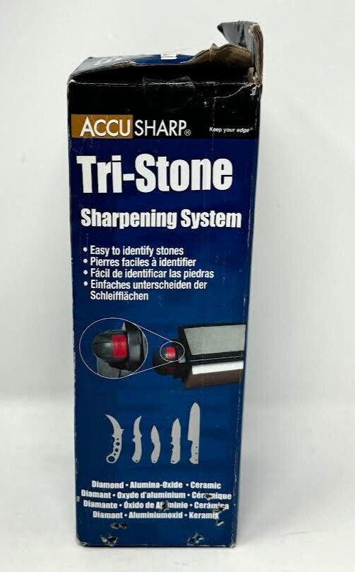 * SMITH'S * ' 6" DIAMOND TRI-STONE SHARPENER ' EASY TO ROATATE